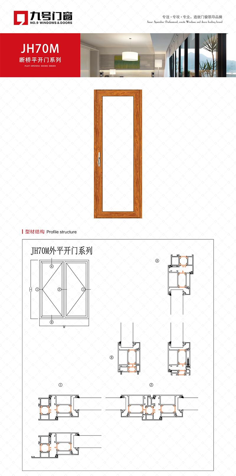 JH70M断桥平开门